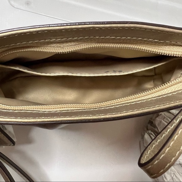 Coach Ergo Leather pleated large wristlet bronze contemporary - Picture 8 of 9